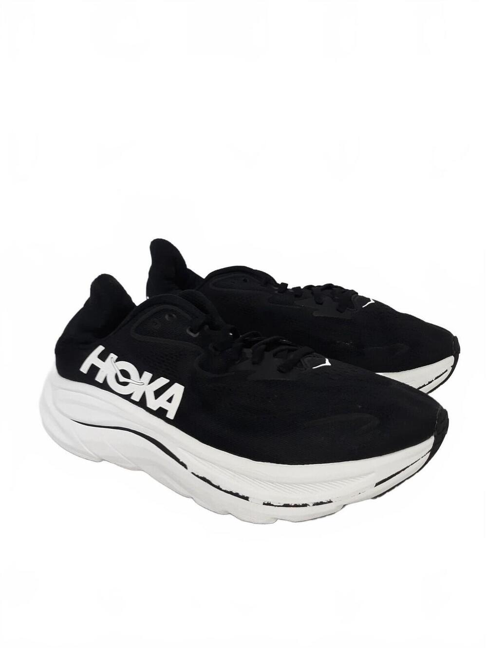 Hoka Clifton 9 Black White 1132211-BWHT Womens Size 9.5D